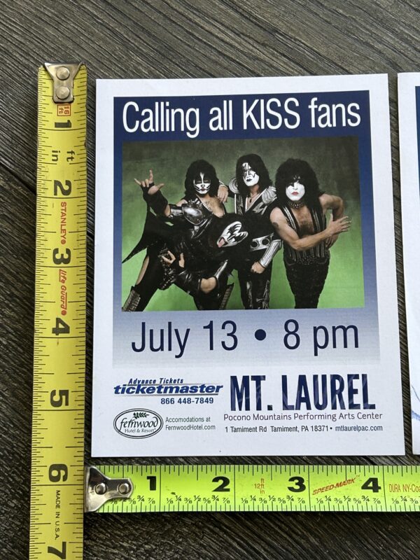 KISS Concert Handbill Postcard Set Mt. Laurel Poconos PA July 2010 Vintage Kiss