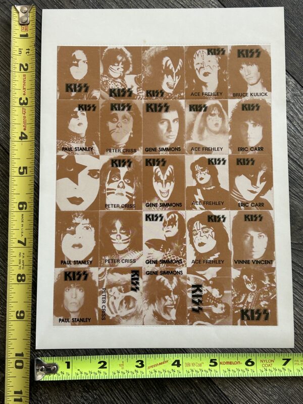 KISS Stamp Sheet Unused Unperforated 25 Stamps On 1 Sheet Vintage Kiss 1980's