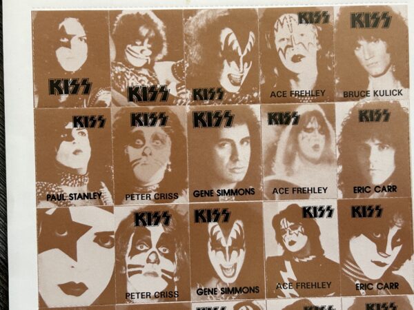 KISS Stamp Sheet Unused Unperforated 25 Stamps On 1 Sheet Vintage Kiss 1980's