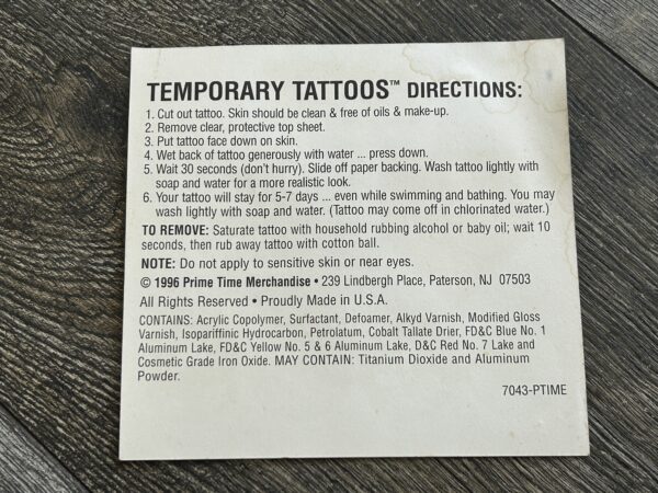 KISS Temporary Tattoo Sheet Reunion Concert Tour Unused 1996 Vintage Kiss