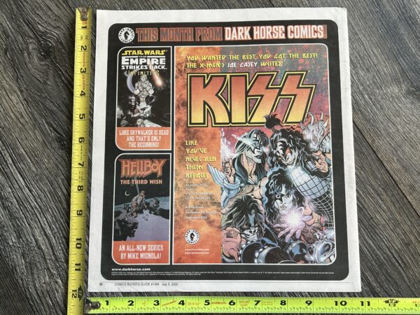 KISS Ad Advert Kiss Comic Dark Horse Comics Joe Casey 2002 Vintage Kiss