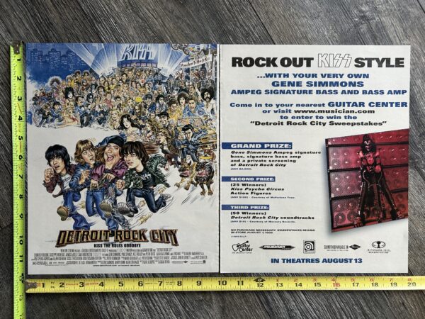 KISS Ad Advert Detroit Rock City Movie Gene Simmons Ampeg Contest Vintage Kiss