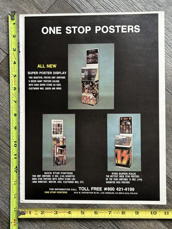 KISS Ad Advert One Stop Poster Store Displays 1978 Vintage Kiss Aucoin 11x14