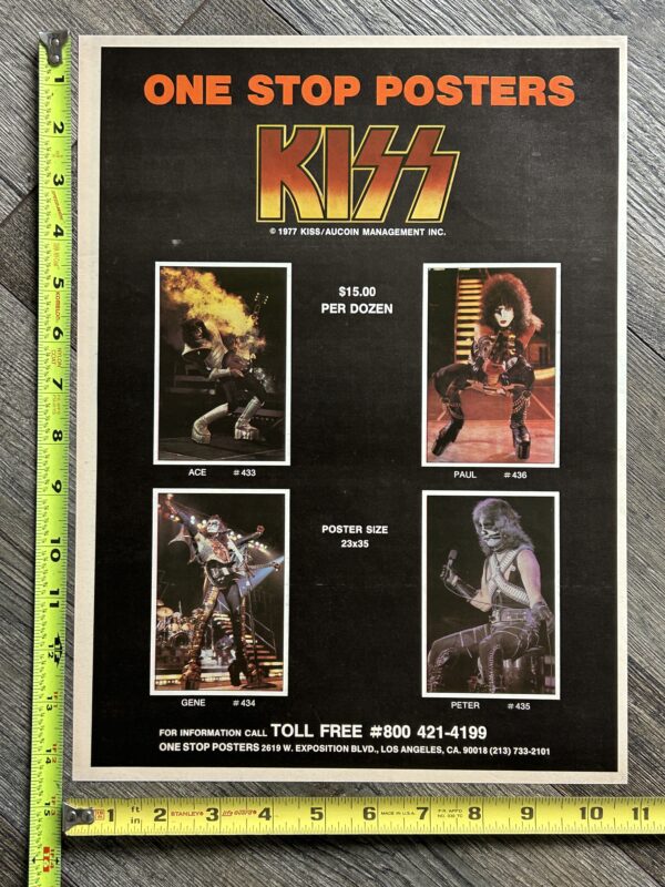 KISS Ad Advert Alive 2 Poster Set One Stop Poster Vintage Kiss measures 10.75x14.5 in fantastic condition from smoke free pet free home