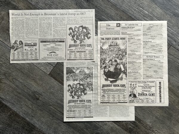 KISS Ad Advert Detroit Rock City Movie South Florida 3pc Lot 1999 Vintage Kiss