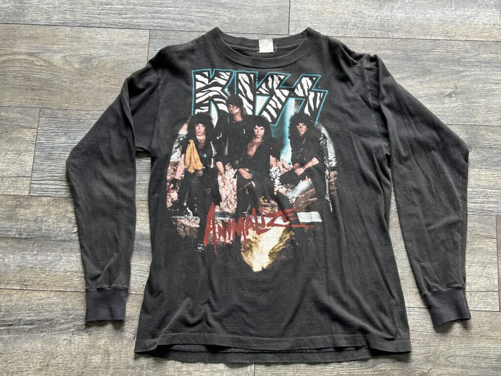 KISS Vintage Concert Shirt Animalize Tour Long Sleeve Large Vintage Kiss Carr