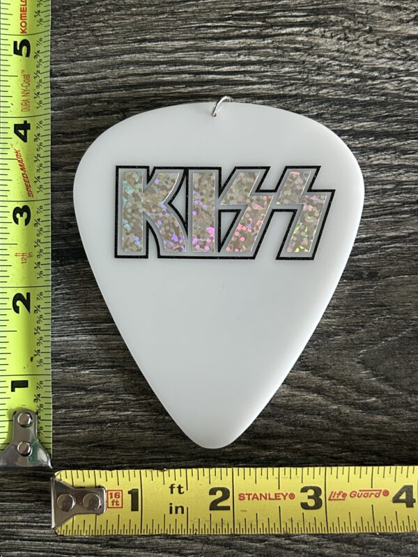 KISS Guitar Pick Oversize Gene Simmons Glitter Logo 4x4 Vintage Kiss Memorabilia