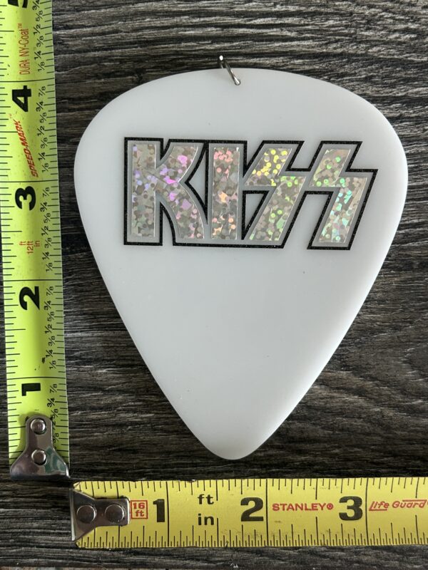 KISS Guitar Pick Oversize Peter Criss Glitter Logo 4x4 Vintage Kiss Memorabilia