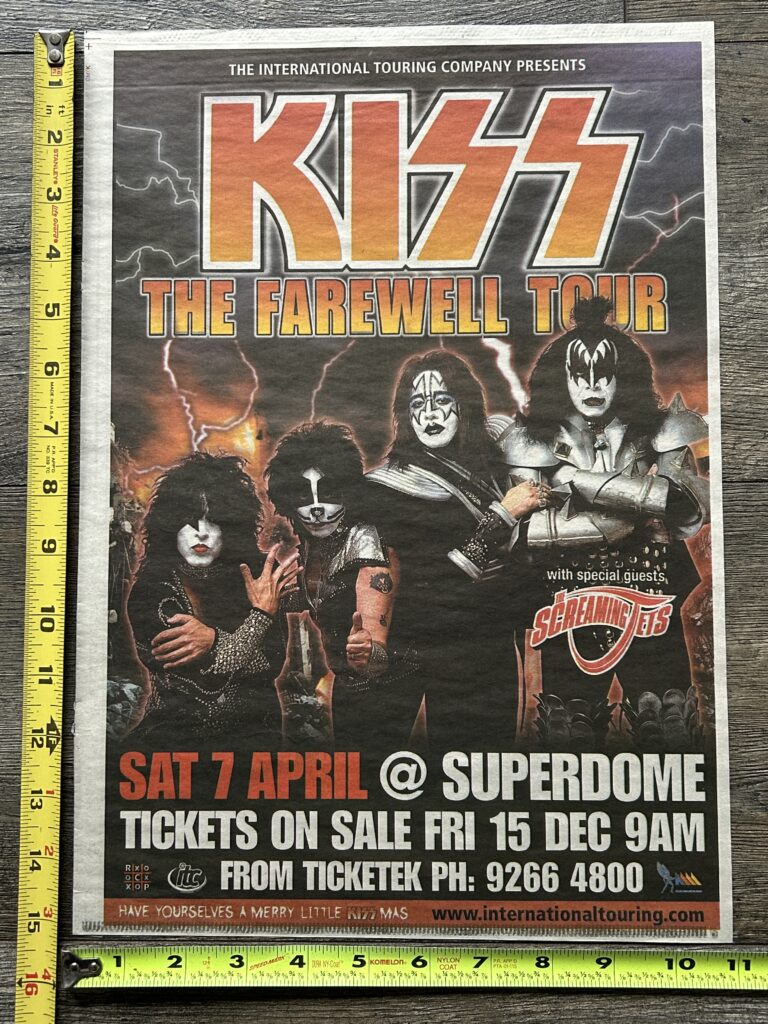 KISS Ad Advert Farewell Concert Tour Sydney Australia Apr 7 2001 Vintage Kiss B