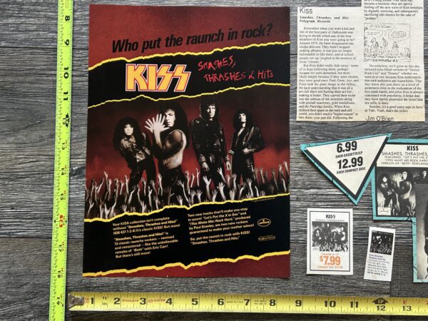 KISS Ad Advert Clippings Lot SMASHES THRASHES & HITS Album 9pc Vintage Kiss