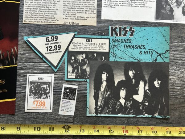 KISS Ad Advert Clippings Lot SMASHES THRASHES & HITS Album 9pc Vintage Kiss