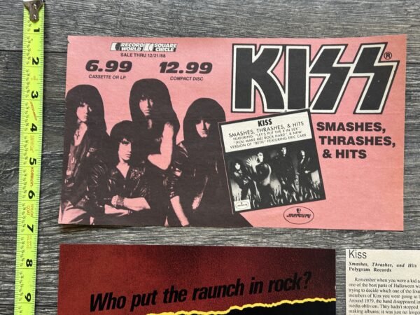 KISS Ad Advert Clippings Lot SMASHES THRASHES & HITS Album 9pc Vintage Kiss