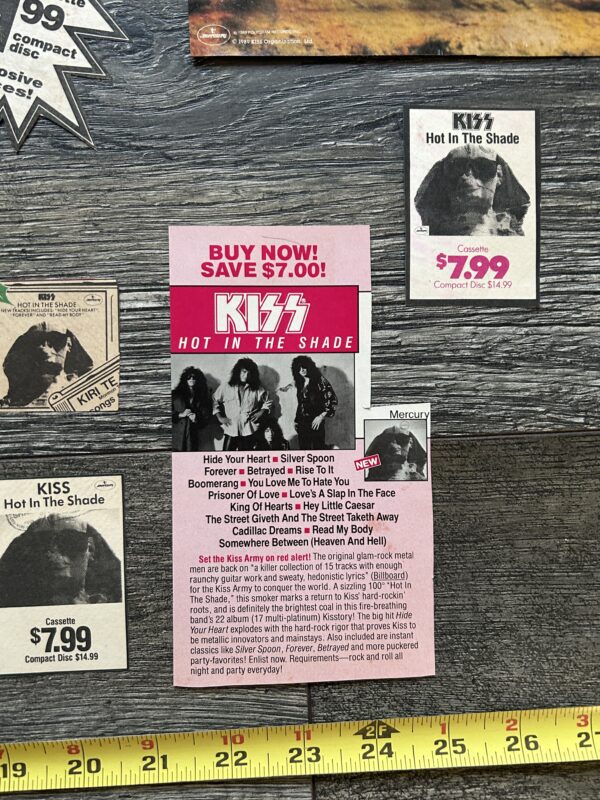 KISS Ad Advert Clippings Lot HOT IN THE SHADE Vinyl Cassette 15pc Vintage Kiss