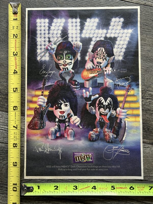 KISS Ad Advert M&M's Candy 2008 Kiss Memorabilia Gene Simmons Paul Eric Tommy