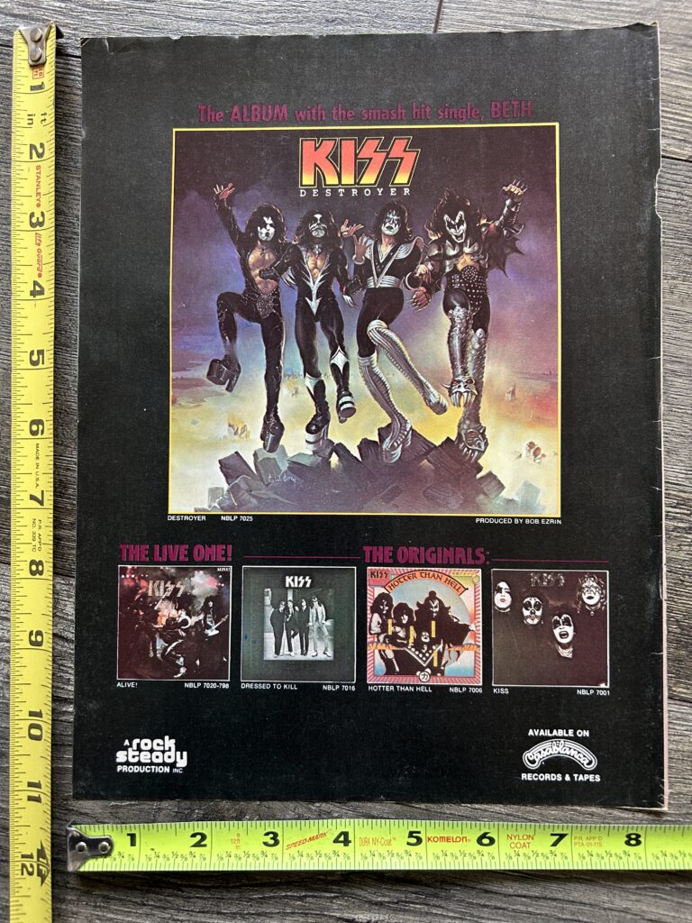 KISS Ad Advert Destroyer Vinyl Cassette Beth Hit Single Vintage Kiss Aucoin