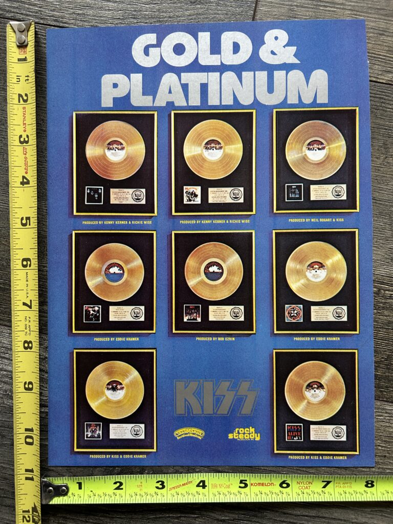 KISS Ad Advert Alive 2 1974-1977 Gold Platinum Record Award Vintage Kiss Aucoin