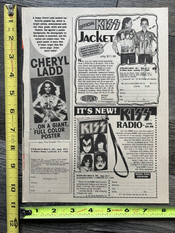 KISS Ad Advert Kiss Radio Kiss Flames Jacket Order Form 1977 Vintage Kiss Aucoin