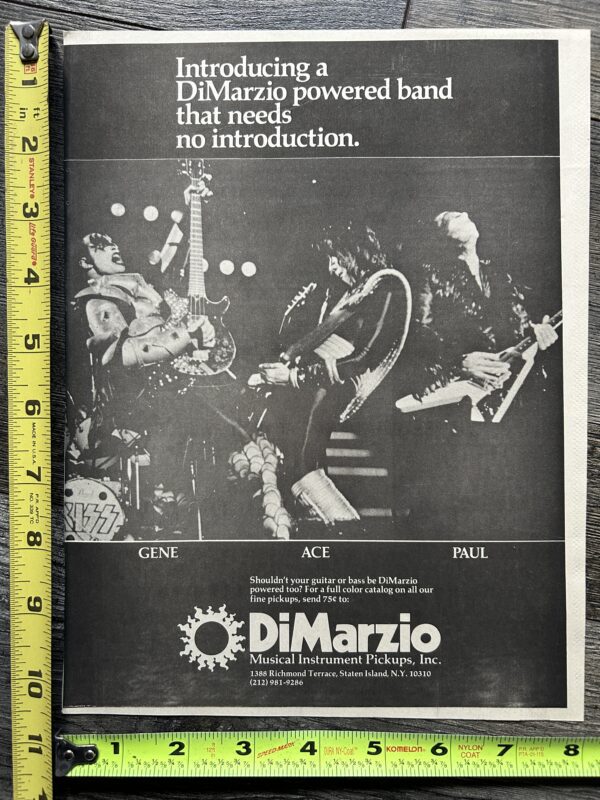 KISS Ad Advert DiMarzio Guitar Pickups Rare Variation Vintage Kiss Aucoin 1977