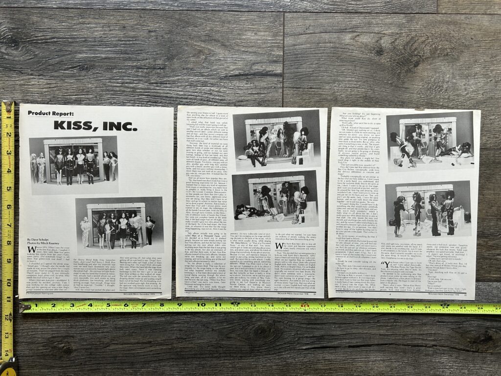 KISS Mego Dolls w/ Groupies 3pg Article 1978 Vintage Kiss Aucoin Memorabilia