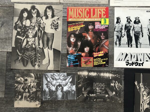 KISS Clippings 56pc Lot Love Gun Alive 2 Solo Albums Vintage Kiss Aucoin