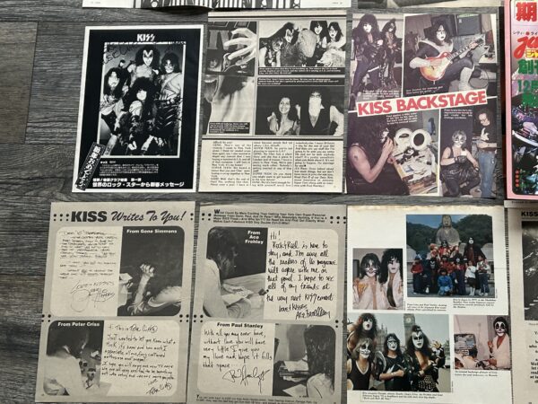 KISS Clippings 56pc Lot Love Gun Alive 2 Solo Albums Vintage Kiss Aucoin