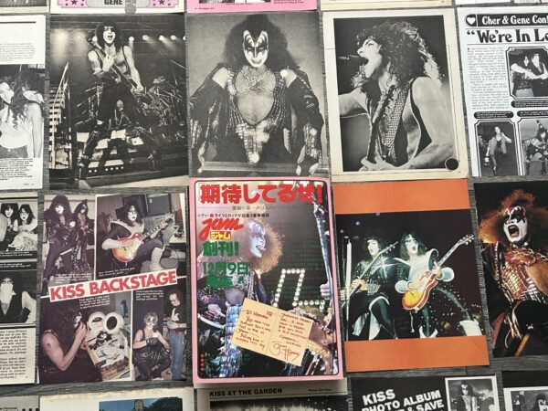 KISS Clippings 56pc Lot Love Gun Alive 2 Solo Albums Vintage Kiss Aucoin