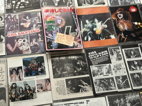 KISS Clippings 56pc Lot Love Gun Alive 2 Solo Albums Vintage Kiss Aucoin