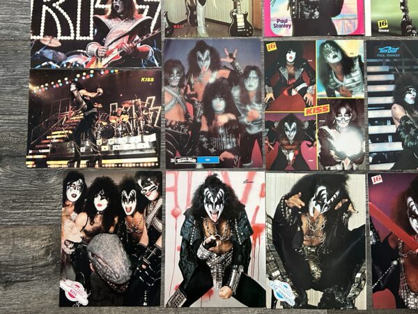 KISS Clippings Pin Up 30pc Lot Love Gun Alive 2 Solo Albums Vintage Kiss Aucoin