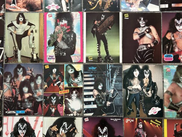 KISS Clippings Pin Up 30pc Lot Love Gun Alive 2 Solo Albums Vintage Kiss Aucoin