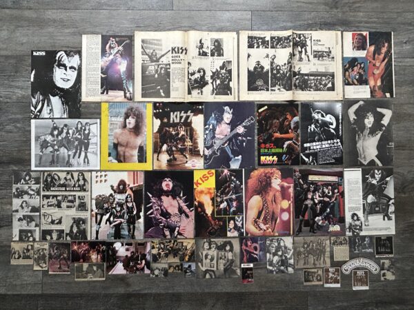 KISS Clippings 42pc Lot Dressed To Kill & Kiss Alive Era Vintage Kiss Aucoin