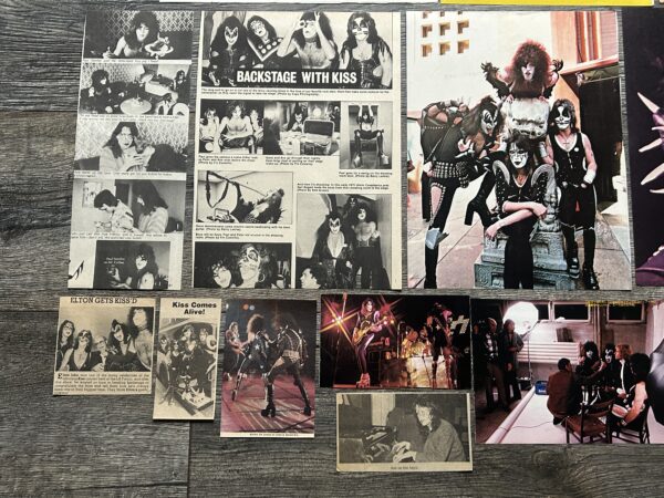 KISS Clippings 42pc Lot Dressed To Kill & Kiss Alive Era Vintage Kiss Aucoin