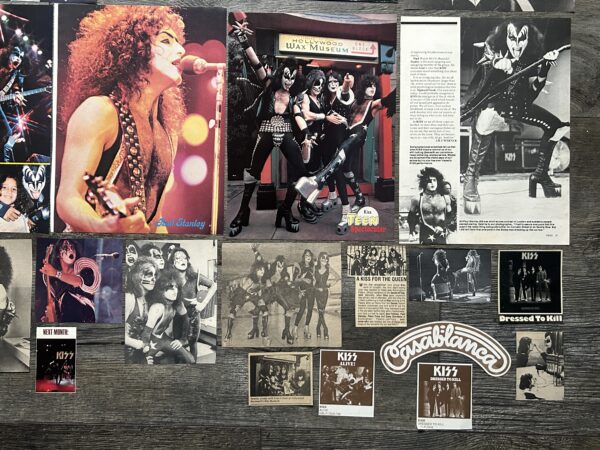 KISS Clippings 42pc Lot Dressed To Kill & Kiss Alive Era Vintage Kiss Aucoin