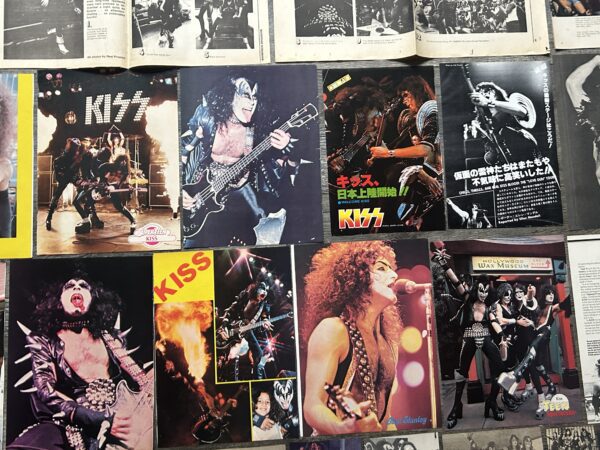 KISS Clippings 42pc Lot Dressed To Kill & Kiss Alive Era Vintage Kiss Aucoin