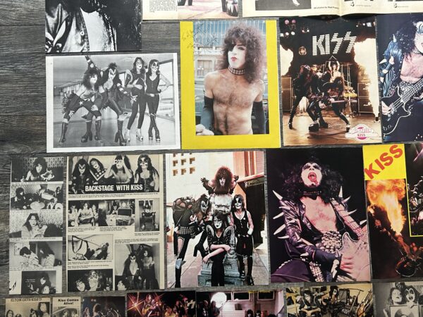 KISS Clippings 42pc Lot Dressed To Kill & Kiss Alive Era Vintage Kiss Aucoin