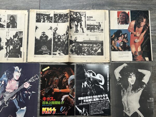 KISS Clippings 42pc Lot Dressed To Kill & Kiss Alive Era Vintage Kiss Aucoin