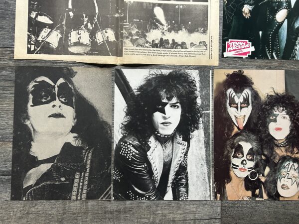 KISS Clippings 26pc Lot Debut Album & Hotter Than Hell Era Vintage Kiss Aucoin