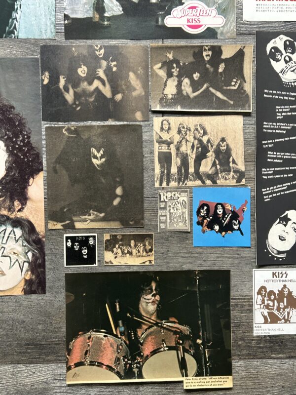 KISS Clippings 26pc Lot Debut Album & Hotter Than Hell Era Vintage Kiss Aucoin