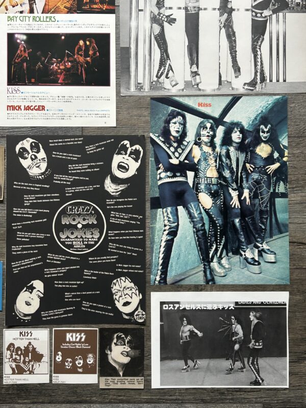 KISS Clippings 26pc Lot Debut Album & Hotter Than Hell Era Vintage Kiss Aucoin