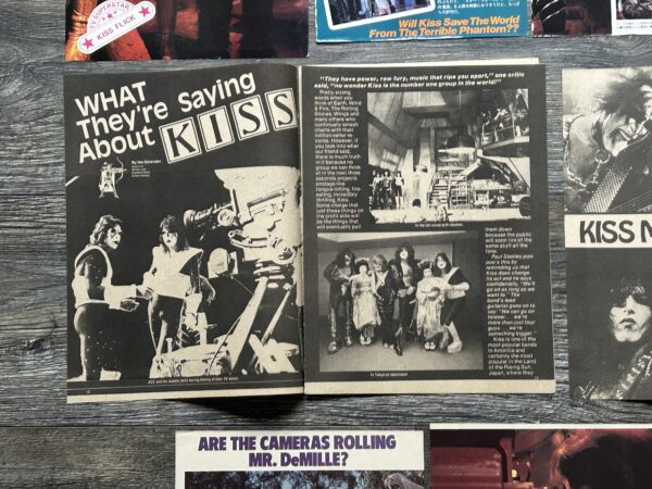 KISS Clippings 14pc Lot Kiss Meets The Phantom Movie Filming Vintage Kiss Aucoin