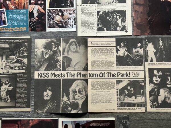 KISS Clippings 14pc Lot Kiss Meets The Phantom Movie Filming Vintage Kiss Aucoin