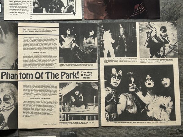 KISS Clippings 14pc Lot Kiss Meets The Phantom Movie Filming Vintage Kiss Aucoin