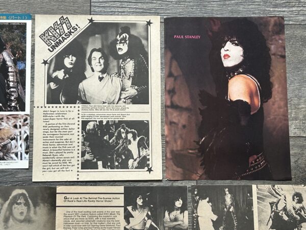 KISS Clippings 14pc Lot Kiss Meets The Phantom Movie Filming Vintage Kiss Aucoin