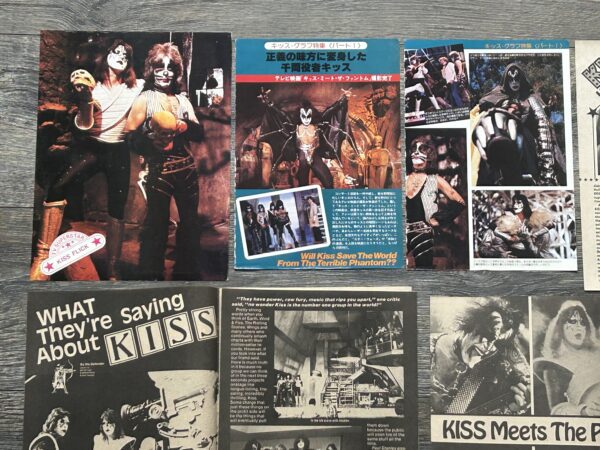 KISS Clippings 14pc Lot Kiss Meets The Phantom Movie Filming Vintage Kiss Aucoin