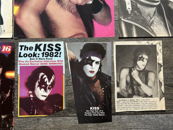 KISS Clippings Articles Pin Up 17pc Lot The Elder Vintage Kiss Aucoin Eric Carr