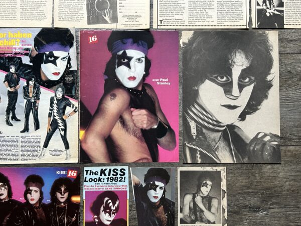 KISS Clippings Articles Pin Up 17pc Lot The Elder Vintage Kiss Aucoin Eric Carr