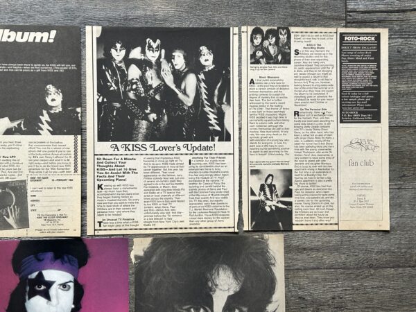 KISS Clippings Articles Pin Up 17pc Lot The Elder Vintage Kiss Aucoin Eric Carr