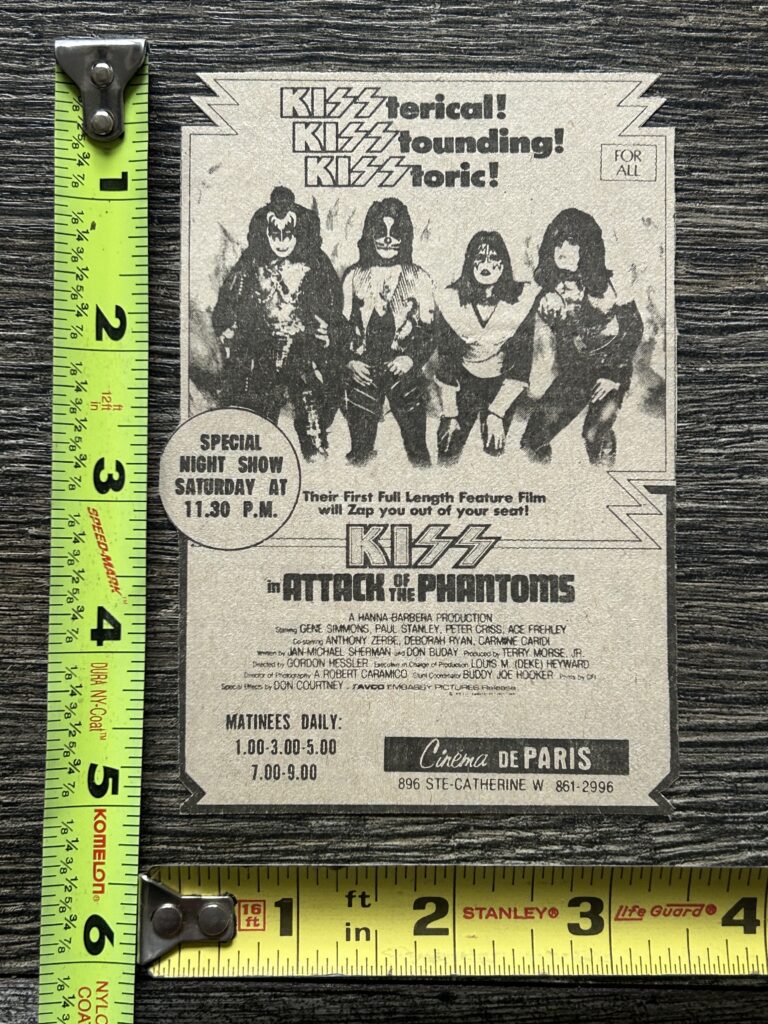 KISS Meets The Phantom Ad Advert Attack Of Phantoms Canada Vintage Kiss Aucoin