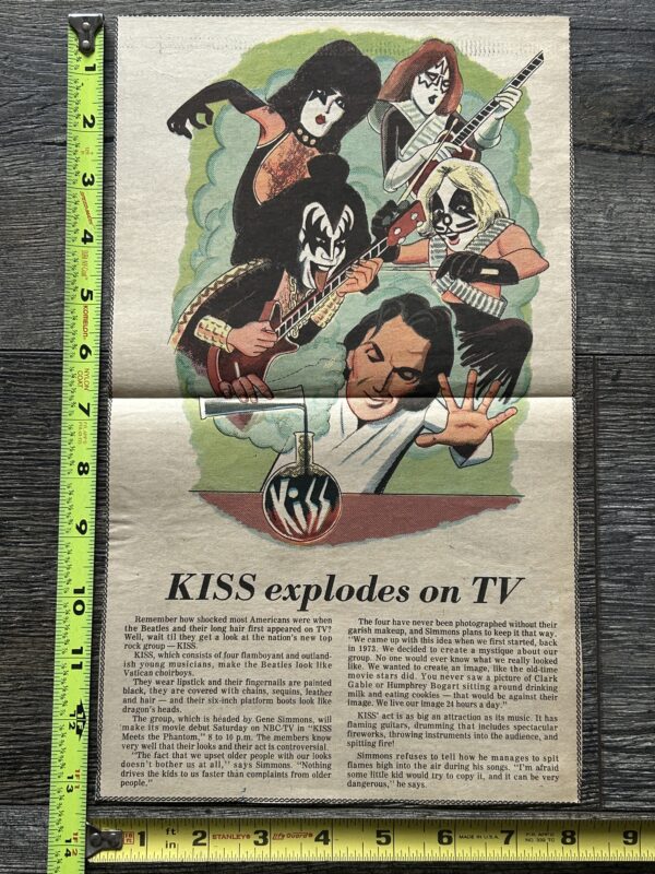 KISS Meets The Phantom Ad Advert Article Movie 1978 13.5" Vintage Kiss Aucoin