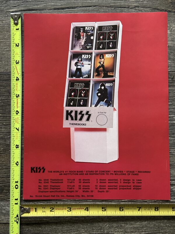 KISS Ad Sales Flyer Spiral Notebook Store Display Stuart Hall Vintage Aucoin