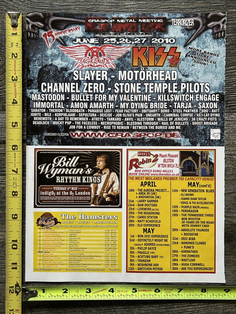 KISS Ad Advert Graspop Metal Festival Belgium Sonic Boom 2010 Vintage Kiss